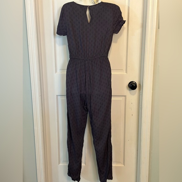 Fat Face dark charcoal gray bluish with a black design Jumpsuit Size 2 - Picture 2 of 16